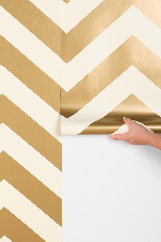 Removable Gold Chevron Print Wallpaper â€“ Urban Outfitters